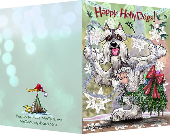 Schnauzer - Happy Holly Dog Pine Skirt - Christmas Card
