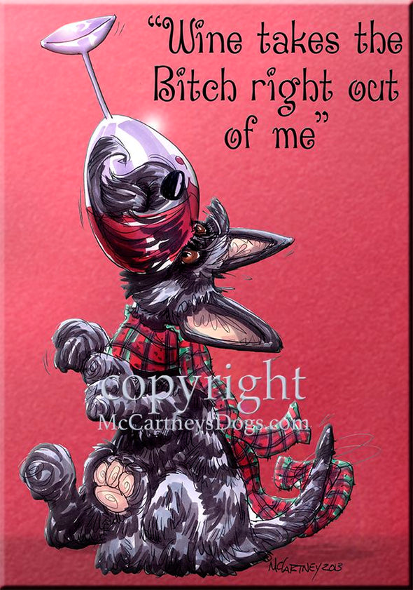 Scottish Terrier - Wine Takes The Bitch - Cutting Board