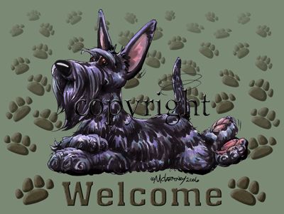 Scottish Terrier - Welcome - Mat