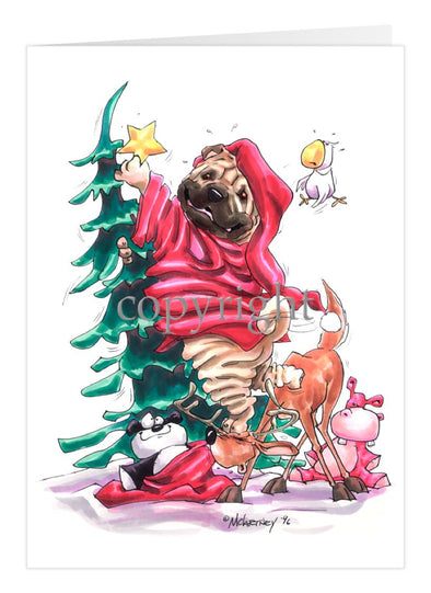 Shar Pei - Christmas Tree - Christmas Card