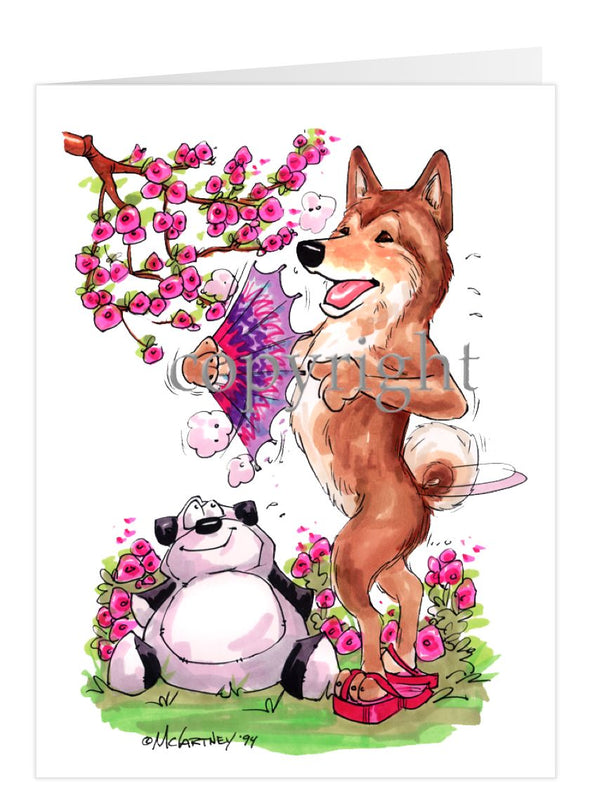 Shiba Inu - Panda Bear - Caricature - Card