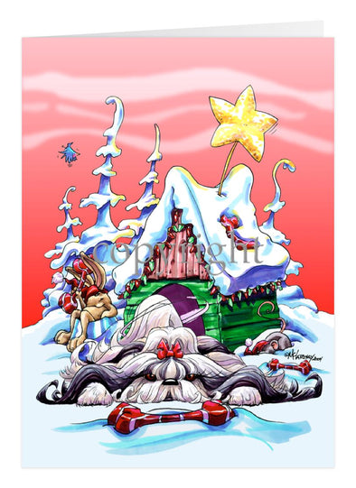 Shih Tzu - Doghouse - Christmas Card