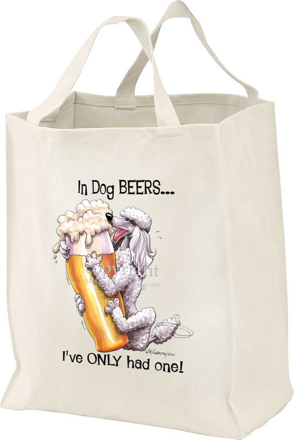 Poodle  White - Dog Beers - Tote Bag