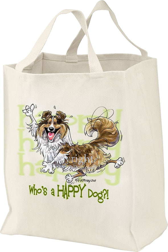 Shetland Sheepdog - Who's A Happy Dog - Tote Bag