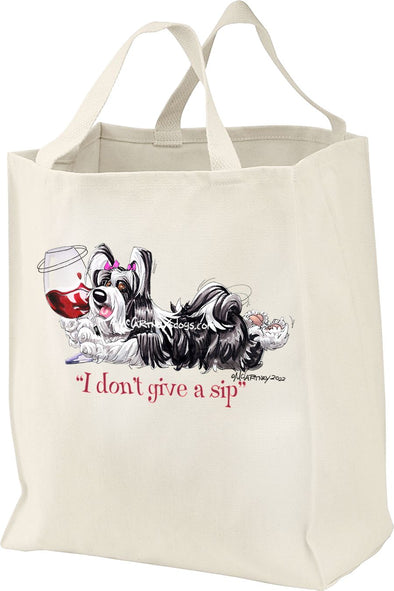Tibetan Terrier - I Don't Give a Sip - Tote Bag
