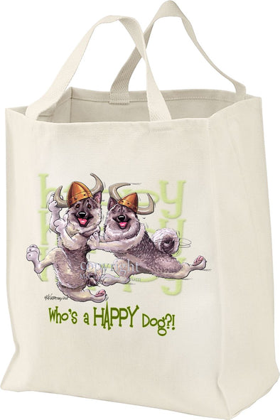 Norwegian Elkhound - Who's A Happy Dog - Tote Bag