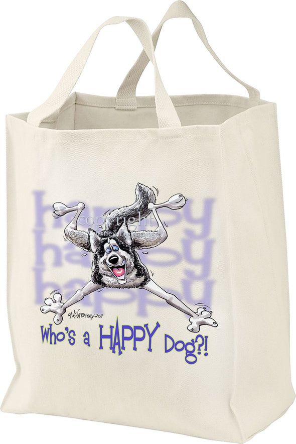 Siberian Husky - Who's A Happy Dog - Tote Bag