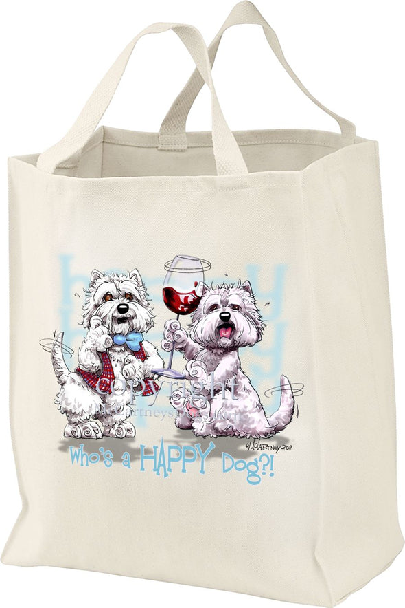 West Highland Terrier - Who's A Happy Dog - Tote Bag
