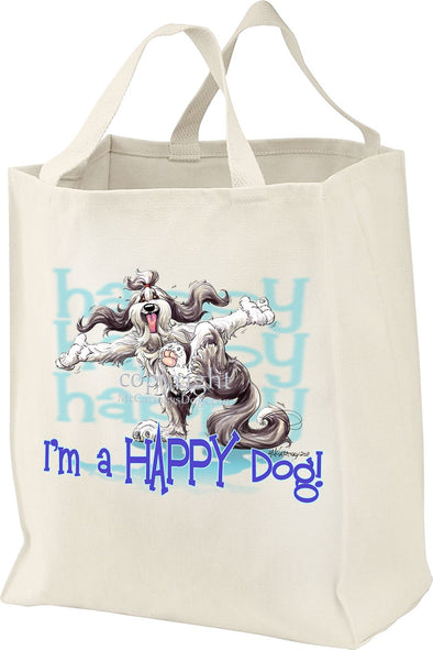 Bearded Collie - Who's A Happy Dog - Tote Bag