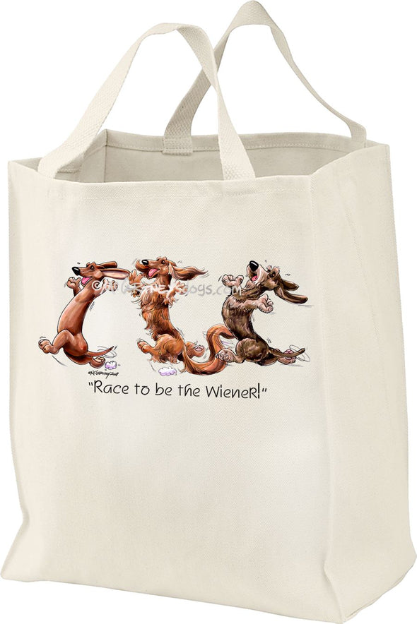 Dachshund - Race To Be The Wiener - Mike's Faves - Tote Bag