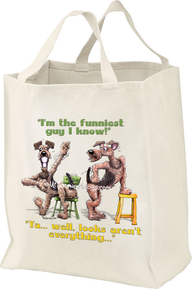 Airedale Terrier - Funniest Guy - Mike's Faves - Tote Bag