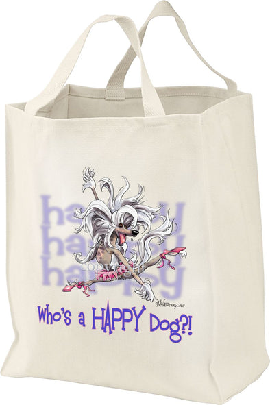Chinese Crested - Who's A Happy Dog - Tote Bag