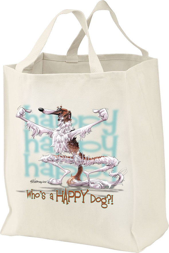 Borzoi - Who's A Happy Dog - Tote Bag
