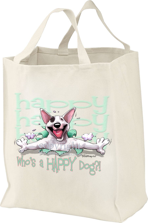 Bull Terrier - Who's A Happy Dog - Tote Bag