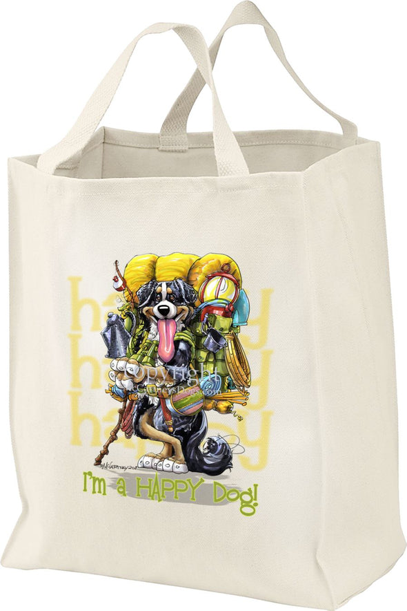 Bernese Mountain Dog - Who's A Happy Dog - Tote Bag
