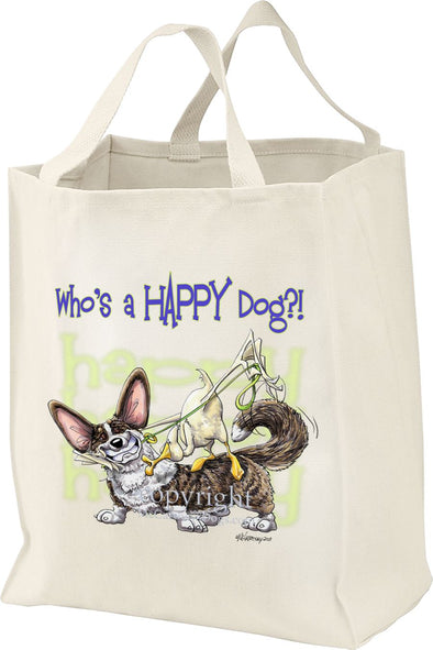 Welsh Corgi Cardigan - Who's A Happy Dog - Tote Bag