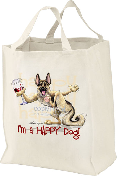 German Shepherd - 2 - Who's A Happy Dog - Tote Bag