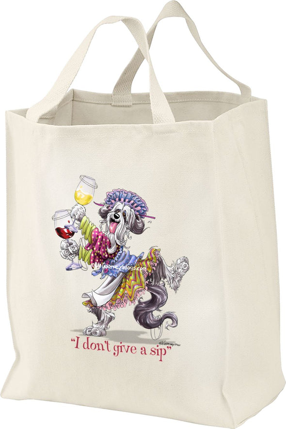 Bearded Collie - I Don't Give a Sip - Tote Bag