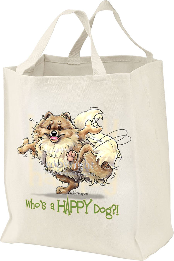 Pomeranian - Who's A Happy Dog - Tote Bag
