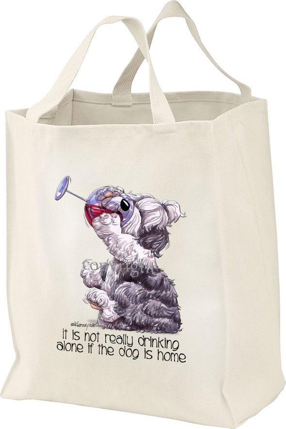 Old English Sheepdog - It's Not Drinking Alone - Tote Bag