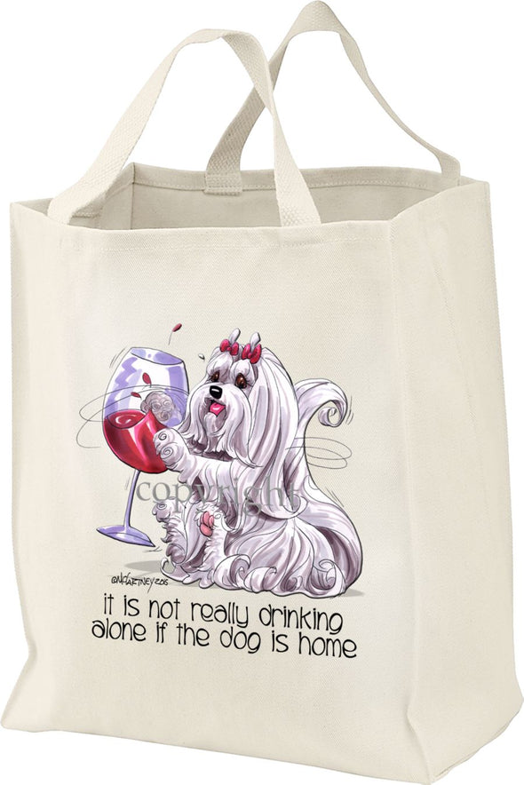 Maltese - It's Not Drinking Alone - Tote Bag