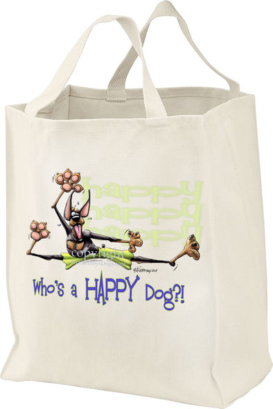 Doberman Pinscher - Who's A Happy Dog - Tote Bag