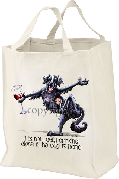 Flat Coated Retriever - It's Not Drinking Alone - Tote Bag