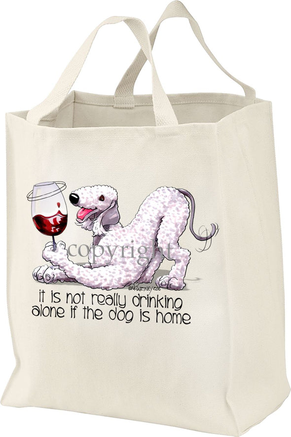 Bedlington Terrier - It's Not Drinking Alone - Tote Bag