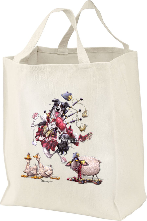 Border Collie - Bagpipes - Mike's Faves - Tote Bag