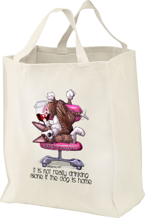 Bull Terrier  Brindle - It's Not Drinking Alone - Tote Bag