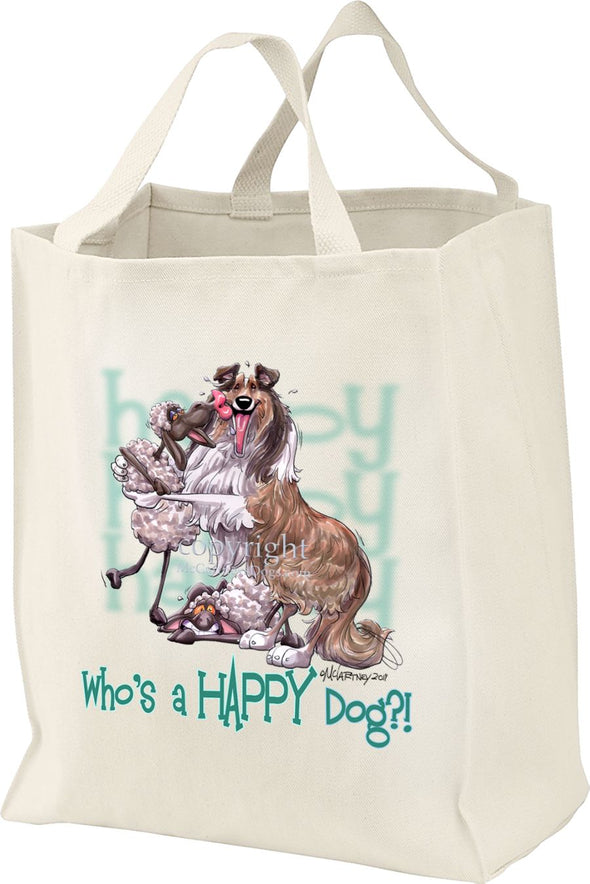 Collie - Who's A Happy Dog - Tote Bag