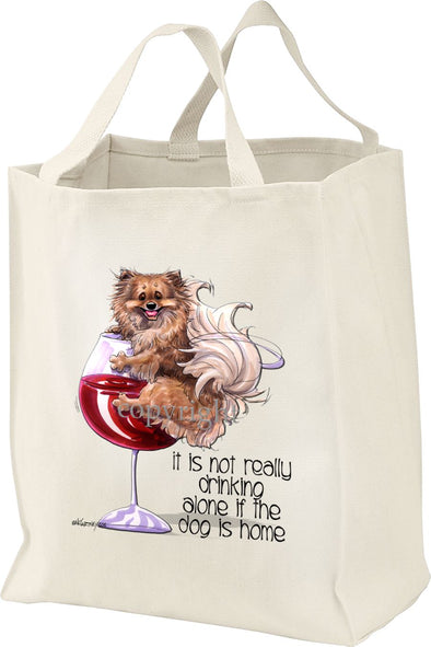 Pomeranian - It's Not Drinking Alone - Tote Bag