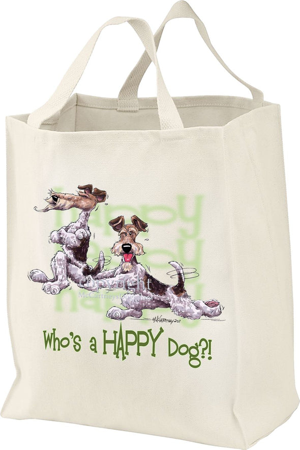 Wire Fox Terrier - Who's A Happy Dog - Tote Bag