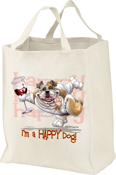 Bulldog - 2 - Who's A Happy Dog - Tote Bag