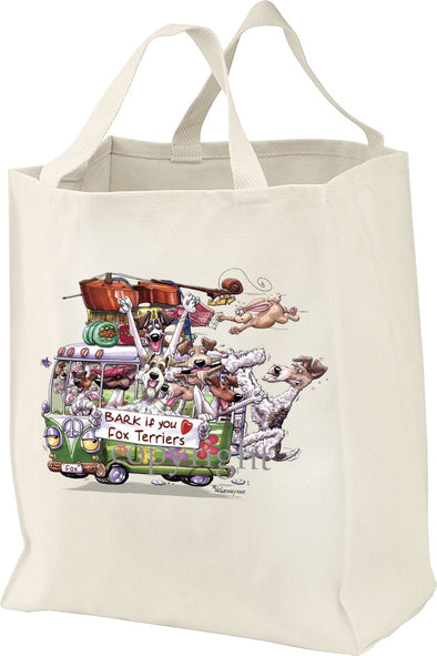 Wire Fox Terrier - Bark If You Love Dogs - Tote Bag