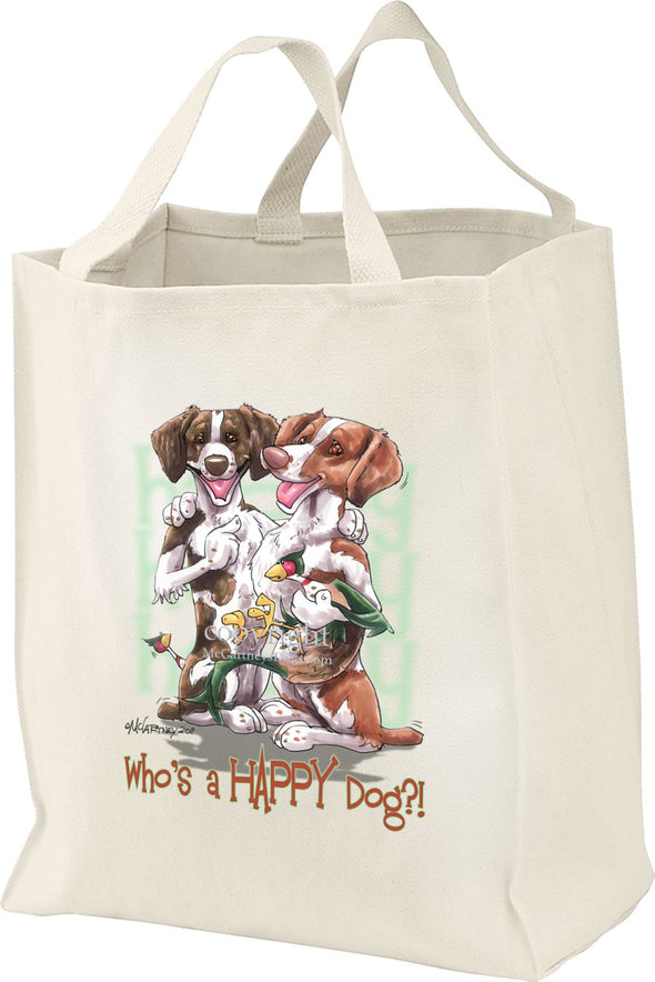 Brittany - Who's A Happy Dog - Tote Bag