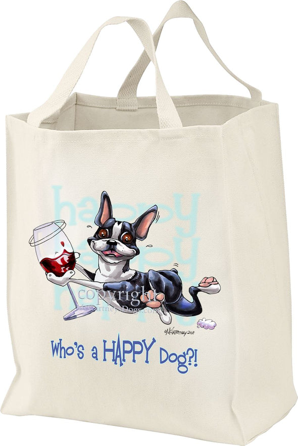 Boston Terrier - Who's A Happy Dog - Tote Bag