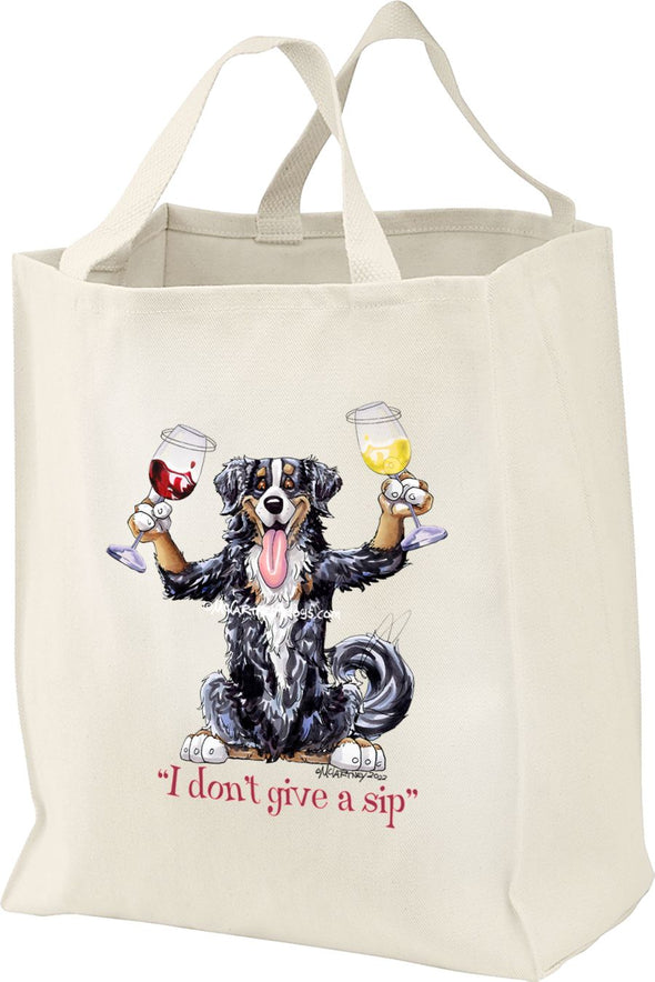 Bernese Mountain Dog - I Don't Give a Sip - Tote Bag