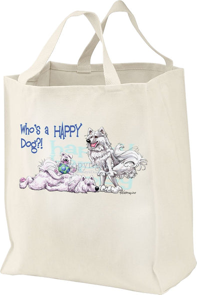 Samoyed - Who's A Happy Dog - Tote Bag