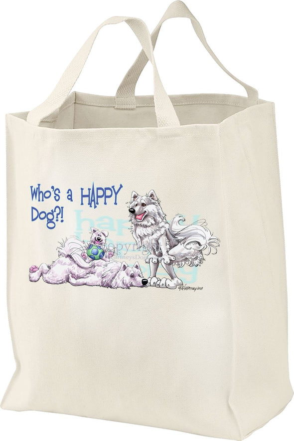 Samoyed - Who's A Happy Dog - Tote Bag