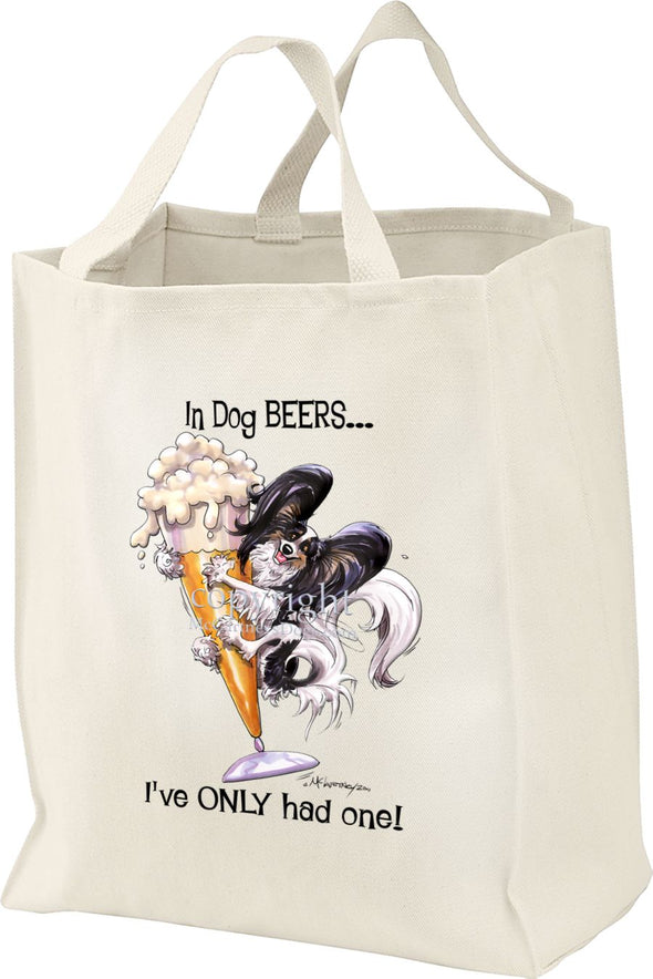 Papillon - Dog Beers - Tote Bag