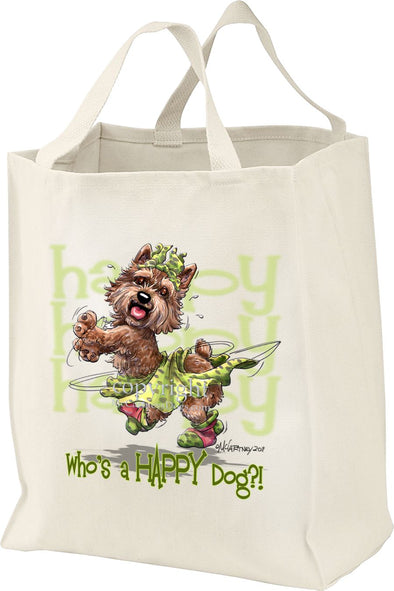 Norwich Terrier - Who's A Happy Dog - Tote Bag