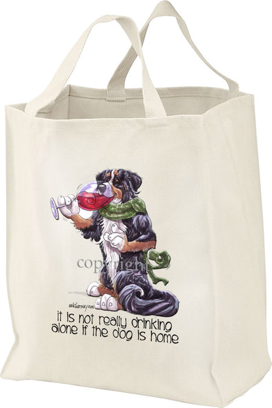 Bernese Mountain Dog - It's Not Drinking Alone - Tote Bag