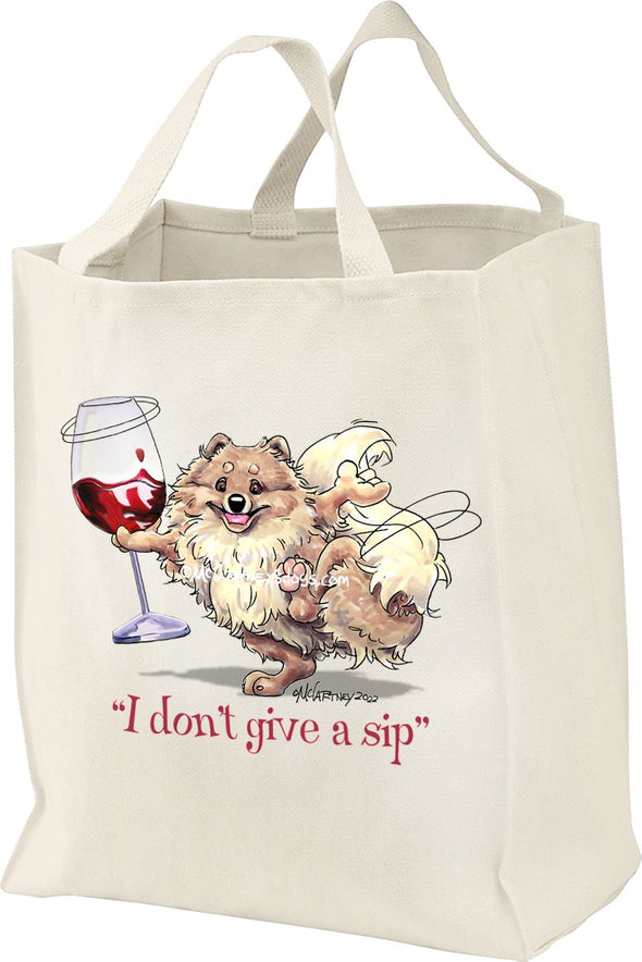 Pomeranian - I Don't Give a Sip - Tote Bag
