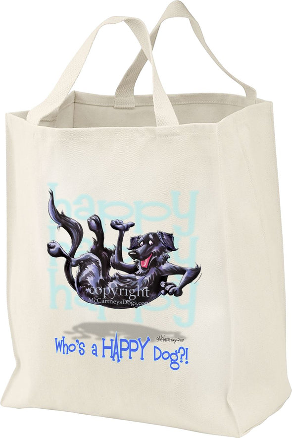 Flat Coated Retriever - Who's A Happy Dog - Tote Bag
