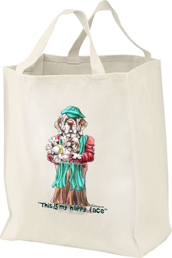 Clumber Spaniel - Happy Face - Mike's Faves - Tote Bag