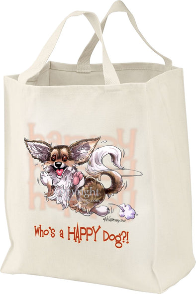 Chihuahua  Longhaired - Who's A Happy Dog - Tote Bag