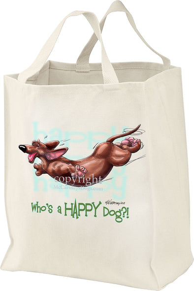 Dachshund  Smooth - Who's A Happy Dog - Tote Bag