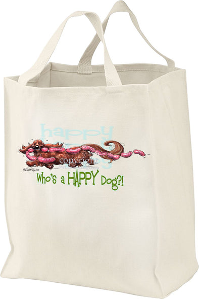 Dachshund  Longhaired - Who's A Happy Dog - Tote Bag