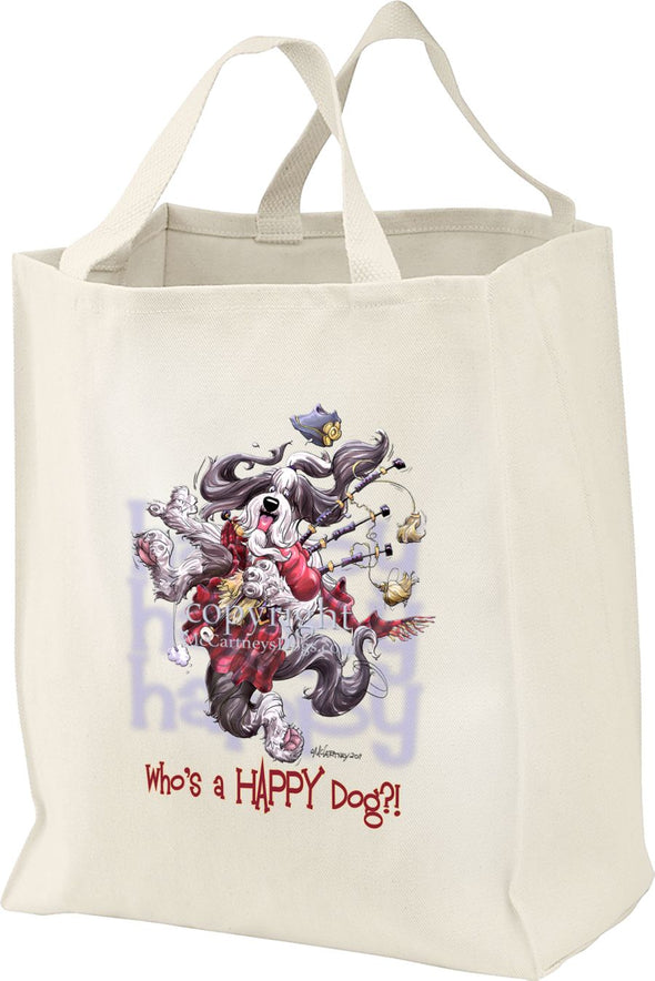 Bearded Collie - 2 - Who's A Happy Dog - Tote Bag